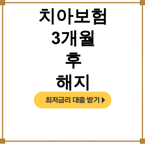 치아보험 3개월 후 해지